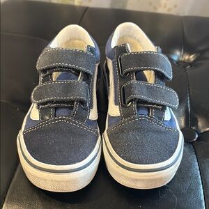 Kids Vans Velcro Sneakers - Blue and White